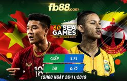 soi kèo việt nam vs brunei seagame 2019