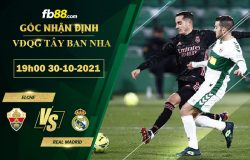 Fb88 soi kèo trận đấu Elche vs Real Madrid