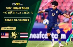 Fb88 soi kèo trận đấu U23 Thái Lan vs U23 Malaysia