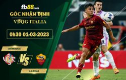 Fb88 soi kèo trận đấu Cremonese vs Roma