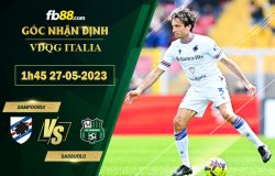 Fb88 soi kèo trận đấu Sampdoria vs Sassuolo