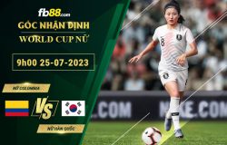 Fb88 soi kèo trận đấu nữ Colombia vs nữ Hàn Quốc