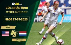 Fb88 soi kèo trận đấu nữ Mỹ vs nữ Hà Lan