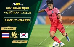 Fb88 soi kèo trận đấu U23 Thái Lan vs U23 Hàn Quốc