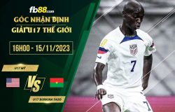 fb88-soi kèo U17 Mỹ vs U17 Burkina Faso