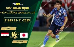 Fb88 soi kèo trận đấu Syria vs Nhật Bản