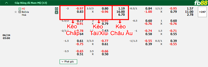 Fb88 bảng kèo trận đấu Mỹ vs Bolivia