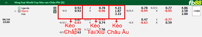 Fb88 bảng kèo trận đấu Uganda vs Algeria