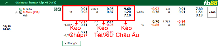 Fb88 bảng kèo trận đấu Al-Fayha vs Al Nassr