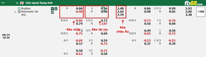 fb88-bảng kèo trận đấu Brighton vs Man Utd