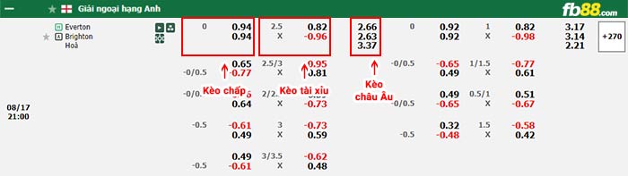 fb88-bảng kèo trận đấu Everton vs Brighton