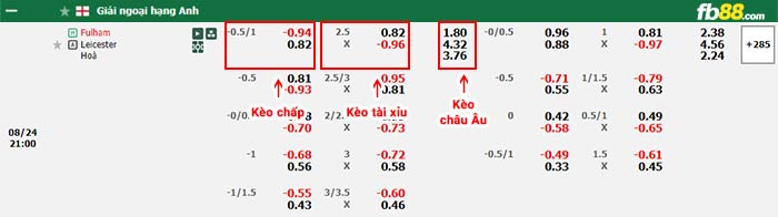 fb88-bảng kèo trận đấu Fulham vs Leicester City