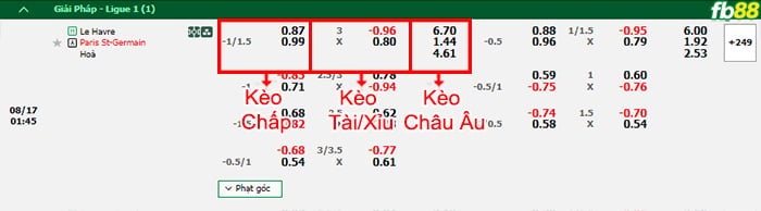 Fb88 bảng kèo trận đấu Le Havre vs Paris Saint-Germain