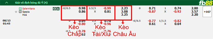 Fb88 bảng kèo trận đấu Salernitana vs Spezia