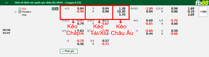 Fb88 bảng kèo trận đấu Đức vs Hungary