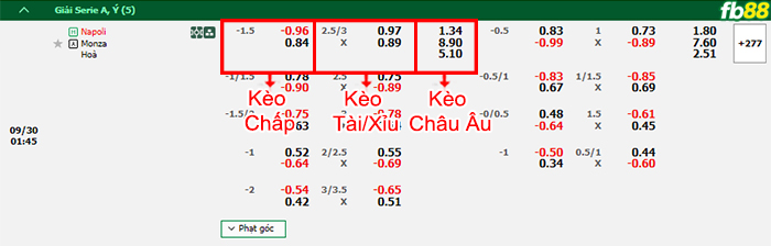 Fb88 bảng kèo trận đấu Napoli vs AC Monza