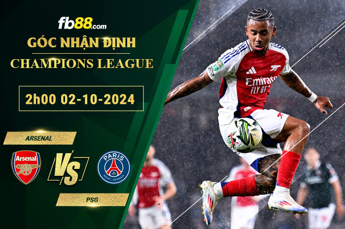 Fb88 soi kèo trận đấu Arsenal vs PSG