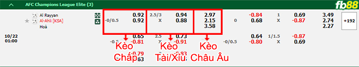 Fb88 bảng kèo trận đấu Al Rayyan vs Al-Ahli