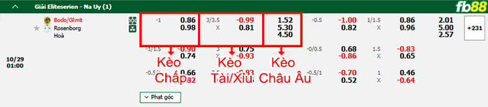 Fb88 bảng kèo trận đấu Bodo Glimt vs Rosenborg