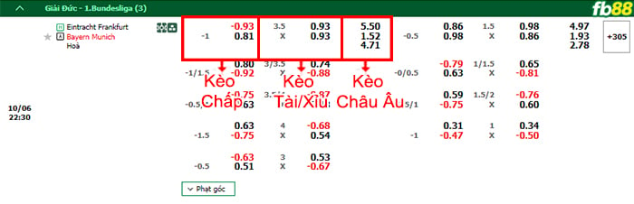 Fb88 bảng kèo trận đấu Eintracht Frankfurt vs Bayern Munich