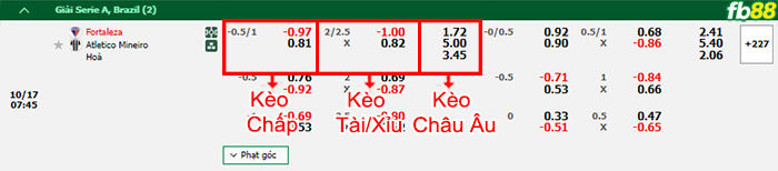 Fb88 bảng kèo trận đấu Fortaleza vs Atletico Mineiro