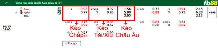 Fb88 bảng kèo trận đấu Iran vs Qatar