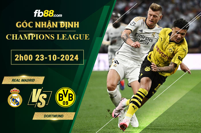 Fb88 soi kèo trận đấu Real Madrid vs Dortmund