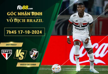 Fb88 soi kèo trận đấu Sao Paulo vs Vasco da Gama