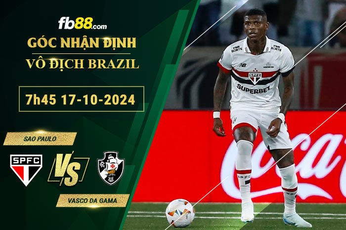 Fb88 soi kèo trận đấu Sao Paulo vs Vasco da Gama