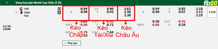 Fb88 bảng kèo trận đấu UAE vs Qatar